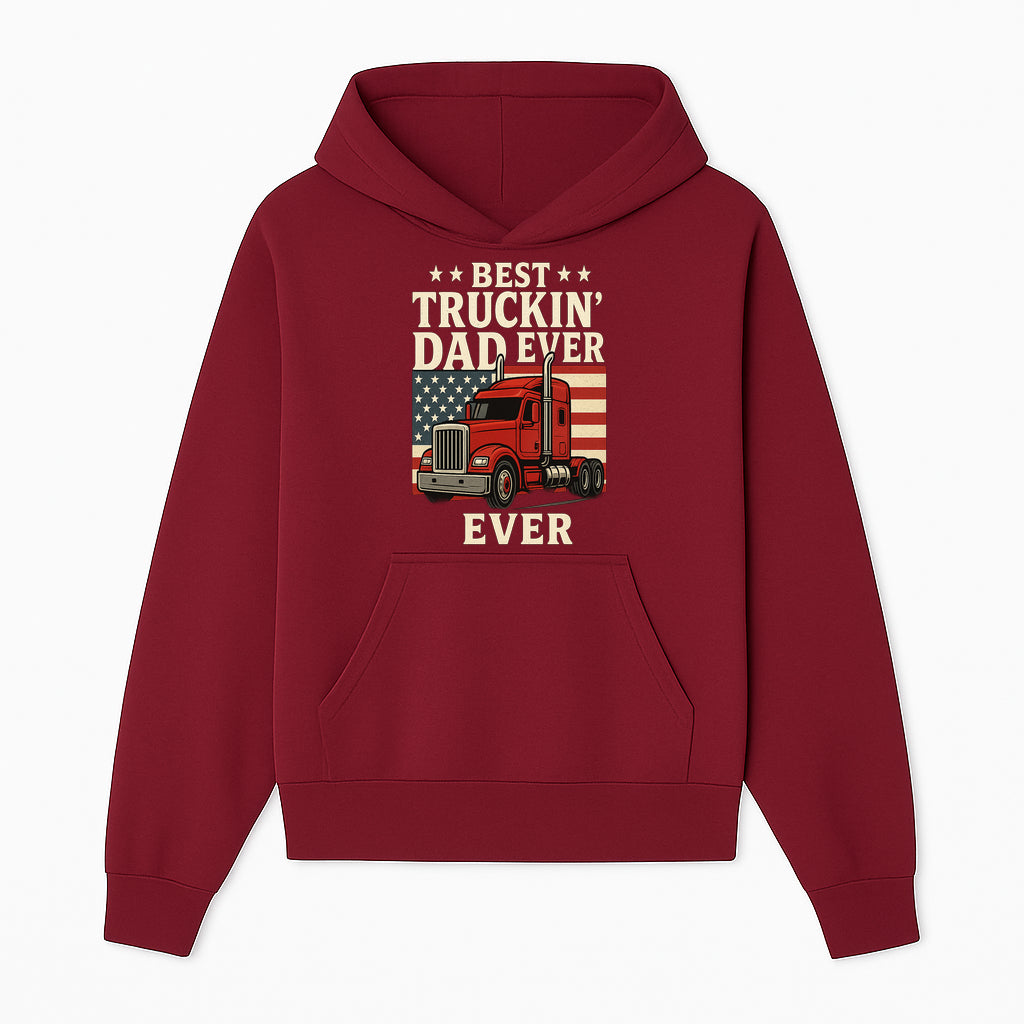 Best Truckin' Dad Ever Retro American Flag T-Shirt, Truck Driver Gift Tee, Father's Day Apparel for Dad - Hoodie 1758556404815.jpg