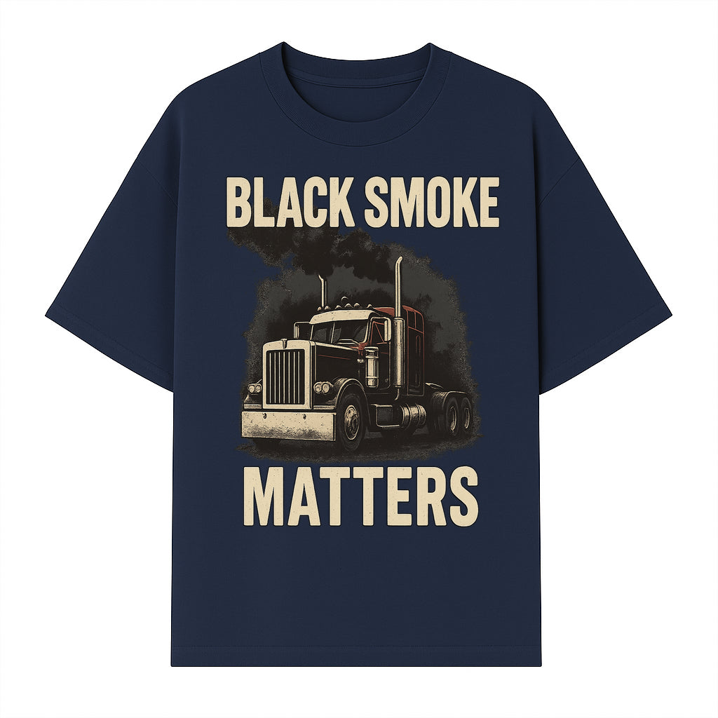 Black Smoke Matters Vintage Truck Graphic Tee - Trucking Apparel for Diesel Enthusiasts - T-shirt 1758556405087.jpg