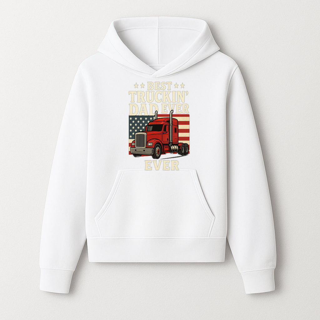 Best Truckin' Dad Ever Retro American Flag T-Shirt, Truck Driver Gift Tee, Father's Day Apparel for Dad - Hoodie 1758556405326.jpg