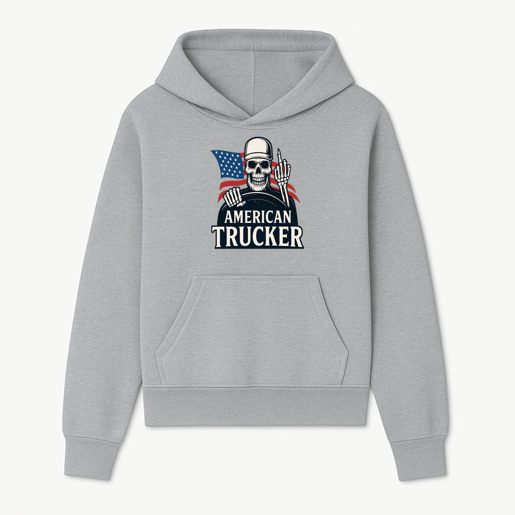 American Trucker Skeleton Graphic Tee - Bold Skull Design with Flag Print for Truck Drivers and Cycling Enthusiasts - Hoodie 1758556405464.jpg
