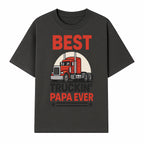 Best Truckin' Papa Ever T-Shirt | Gift for Truck Drivers | Father's Day Apparel | Red Truck Graphic Tee - T-shirt 1758556405837.jpg