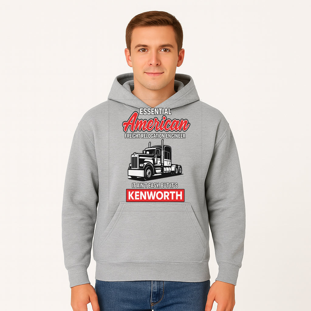 American Freight Relocation Engineer T-Shirt | Kenworth Truck Design | Trucking Gifts for Drivers | Essential Worker Apparel - Hoodie 1758556406055.jpg
