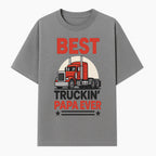 Best Truckin' Papa Ever T-Shirt | Gift for Truck Drivers | Father's Day Apparel | Red Truck Graphic Tee - T-shirt 1758556406098.jpg