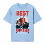 Best Truckin' Papa Ever T-Shirt | Gift for Truck Drivers | Father's Day Apparel | Red Truck Graphic Tee - T-shirt 1758556406278.jpg