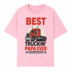 Best Truckin' Papa Ever T-Shirt | Gift for Truck Drivers | Father's Day Apparel | Red Truck Graphic Tee - T-shirt 1758556406414.jpg
