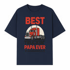 Best Truckin' Papa Ever T-Shirt | Gift for Truck Drivers | Father's Day Apparel | Red Truck Graphic Tee - T-shirt 1758556406645.jpg