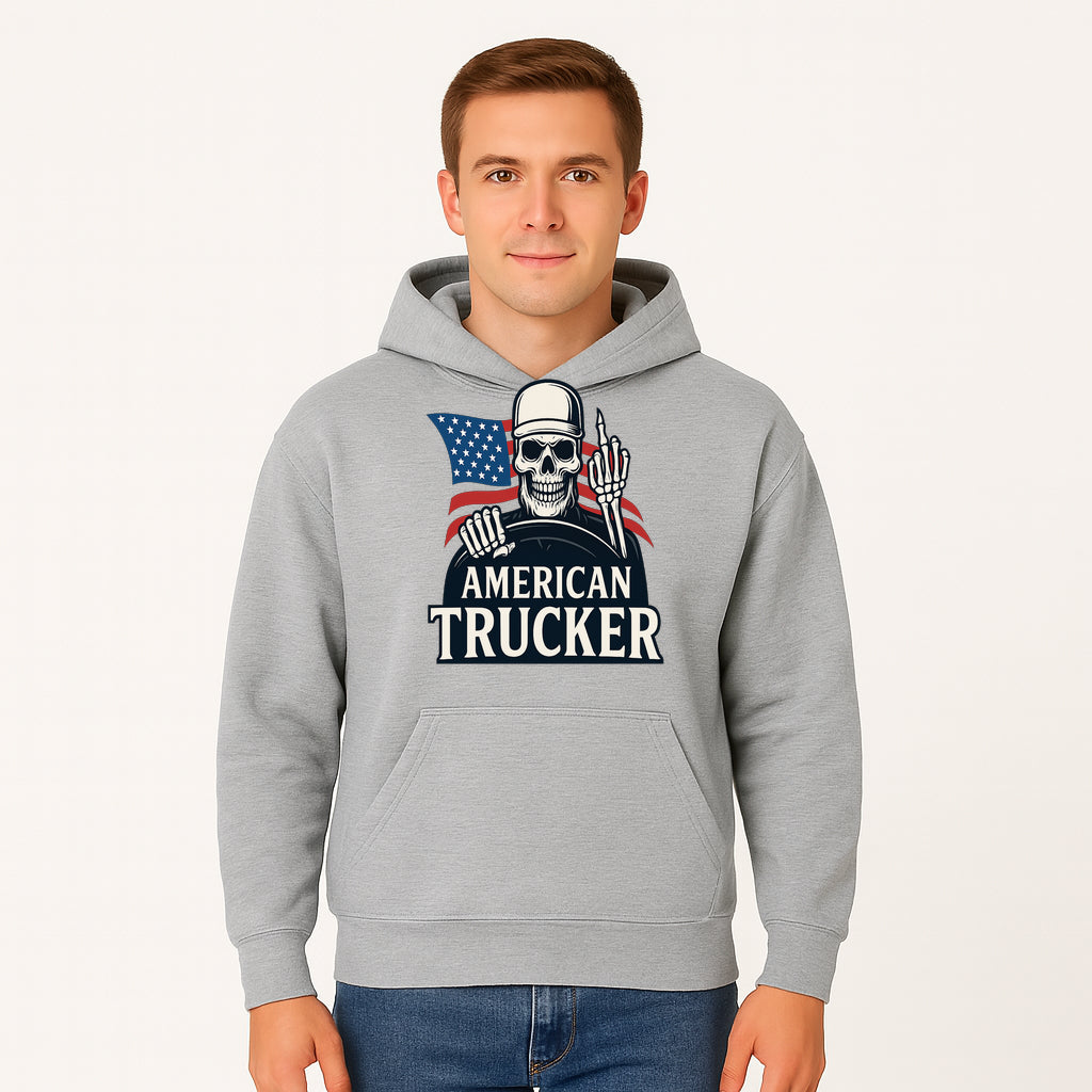 American Trucker Skeleton Graphic Tee - Bold Skull Design with Flag Print for Truck Drivers and Cycling Enthusiasts - Hoodie 1758556406698.jpg
