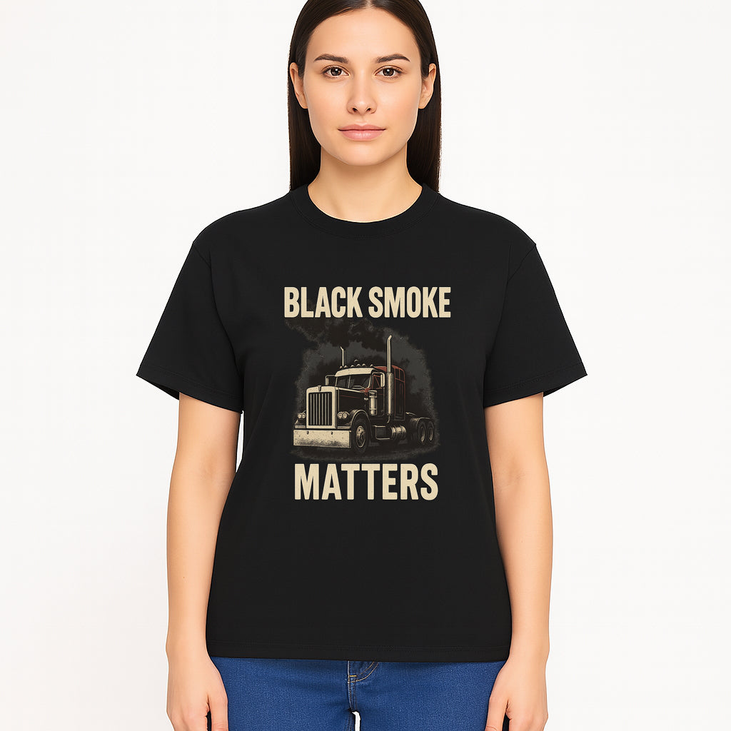 Black Smoke Matters Vintage Truck Graphic Tee - Trucking Apparel for Diesel Enthusiasts - T-shirt 1758556406802.jpg
