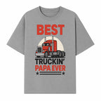 Best Truckin' Papa Ever T-Shirt | Gift for Truck Drivers | Father's Day Apparel | Red Truck Graphic Tee - T-shirt 1758556406871.jpg