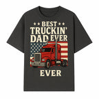 Best Truckin' Dad Ever Retro American Flag T-Shirt, Truck Driver Gift Tee, Father's Day Apparel for Dad - T-shirt 1758556406935.jpg