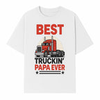Best Truckin' Papa Ever T-Shirt | Gift for Truck Drivers | Father's Day Apparel | Red Truck Graphic Tee - T-shirt 1758556406993.jpg