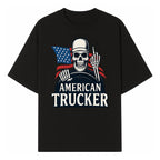 American Trucker Skeleton Graphic Tee - Bold Skull Design with Flag Print for Truck Drivers and Cycling Enthusiasts - T-shirt 1758556407121.jpg