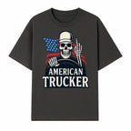 American Trucker Skeleton Graphic Tee - Bold Skull Design with Flag Print for Truck Drivers and Cycling Enthusiasts - T-shirt 1758556407241.jpg
