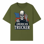 American Trucker Skeleton Graphic Tee - Bold Skull Design with Flag Print for Truck Drivers and Cycling Enthusiasts - T-shirt 1758556407383.jpg