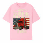 Best Truckin' Dad Ever Retro American Flag T-Shirt, Truck Driver Gift Tee, Father's Day Apparel for Dad - T-shirt 1758556407449.jpg