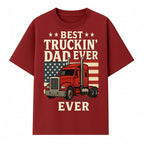 Best Truckin' Dad Ever Retro American Flag T-Shirt, Truck Driver Gift Tee, Father's Day Apparel for Dad - T-shirt 1758556407582.jpg