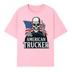 American Trucker Skeleton Graphic Tee - Bold Skull Design with Flag Print for Truck Drivers and Cycling Enthusiasts - T-shirt 1758556407795.jpg