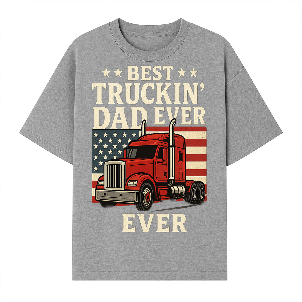 Best Truckin' Dad Ever Retro American Flag T-Shirt, Truck Driver Gift Tee, Father's Day Apparel for Dad - T-shirt 1758556407958.jpg