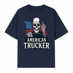 American Trucker Skeleton Graphic Tee - Bold Skull Design with Flag Print for Truck Drivers and Cycling Enthusiasts - T-shirt 1758556408017.jpg