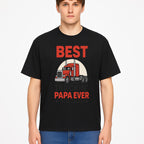 Best Truckin' Papa Ever T-Shirt | Gift for Truck Drivers | Father's Day Apparel | Red Truck Graphic Tee - T-shirt 1758556408113.jpg