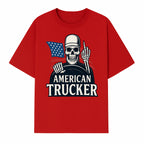 American Trucker Skeleton Graphic Tee - Bold Skull Design with Flag Print for Truck Drivers and Cycling Enthusiasts - T-shirt 1758556408172.jpg
