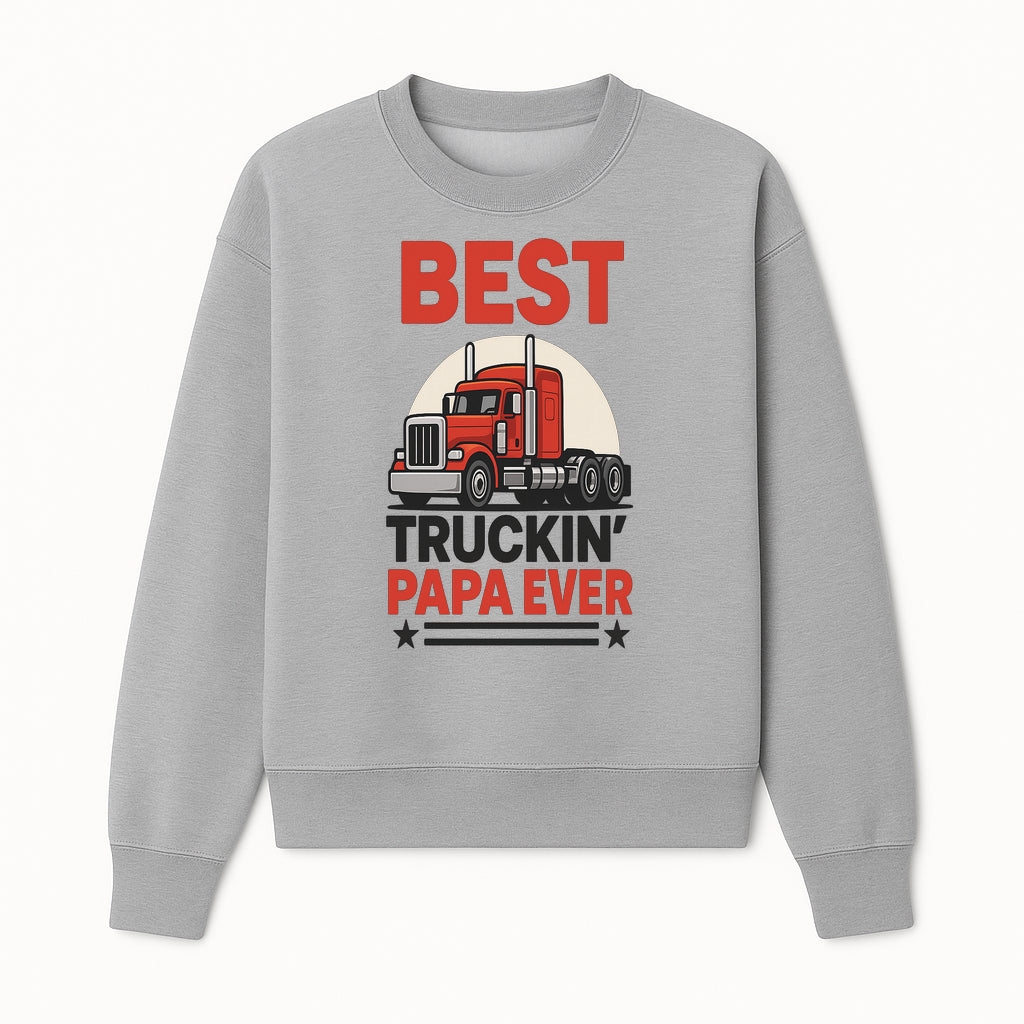 Best Truckin' Papa Ever T-Shirt | Gift for Truck Drivers | Father's Day Apparel | Red Truck Graphic Tee - Sweatshirt 1758556408367.jpg