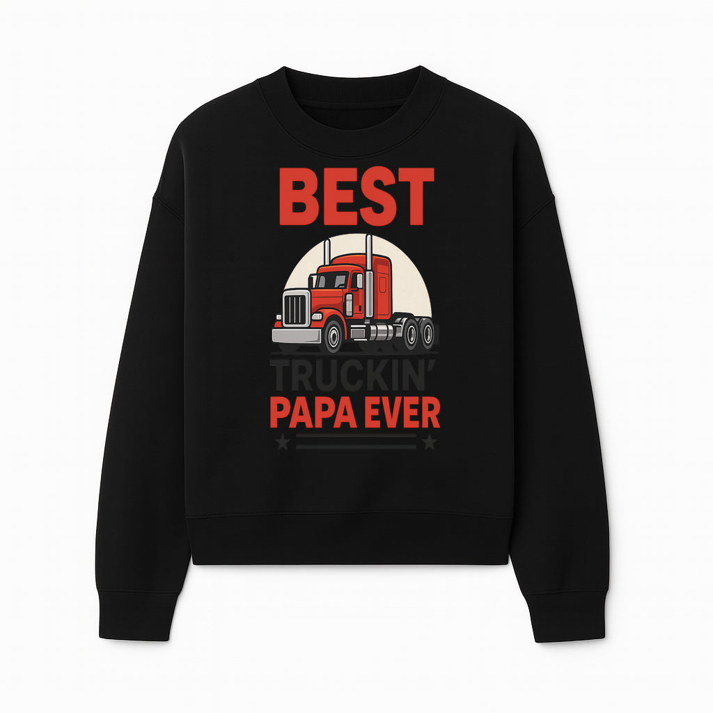 Best Truckin' Papa Ever T-Shirt | Gift for Truck Drivers | Father's Day Apparel | Red Truck Graphic Tee - Sweatshirt 1758556408502.jpg