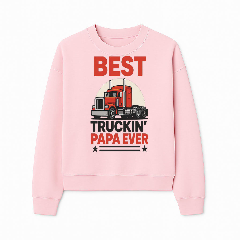 Best Truckin' Papa Ever T-Shirt | Gift for Truck Drivers | Father's Day Apparel | Red Truck Graphic Tee - Sweatshirt 1758556409150.jpg
