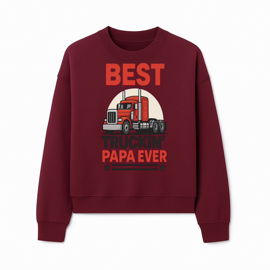 Best Truckin' Papa Ever T-Shirt | Gift for Truck Drivers | Father's Day Apparel | Red Truck Graphic Tee - Sweatshirt 1758556409316.jpg