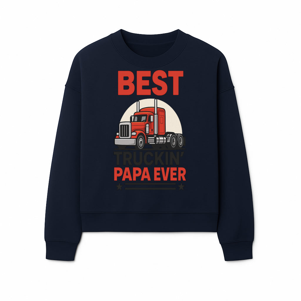 Best Truckin' Papa Ever T-Shirt | Gift for Truck Drivers | Father's Day Apparel | Red Truck Graphic Tee - Sweatshirt 1758556409431.jpg