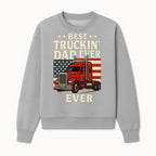 Best Truckin' Dad Ever Retro American Flag T-Shirt, Truck Driver Gift Tee, Father's Day Apparel for Dad - Sweatshirt 1758556409478.jpg