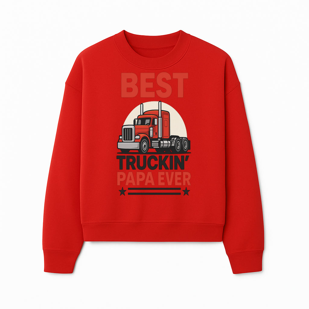 Best Truckin' Papa Ever T-Shirt | Gift for Truck Drivers | Father's Day Apparel | Red Truck Graphic Tee - Sweatshirt 1758556409566.jpg