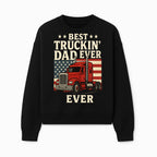 Best Truckin' Dad Ever Retro American Flag T-Shirt, Truck Driver Gift Tee, Father's Day Apparel for Dad - Sweatshirt 1758556409604.jpg