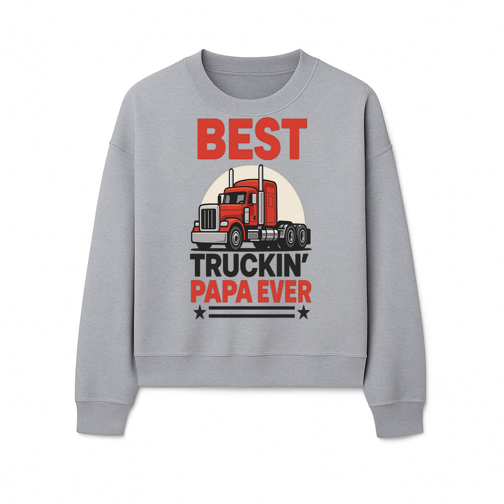Best Truckin' Papa Ever T-Shirt | Gift for Truck Drivers | Father's Day Apparel | Red Truck Graphic Tee - Sweatshirt 1758556409721.jpg