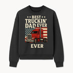 Best Truckin' Dad Ever Retro American Flag T-Shirt, Truck Driver Gift Tee, Father's Day Apparel for Dad - Sweatshirt 1758556409723.jpg