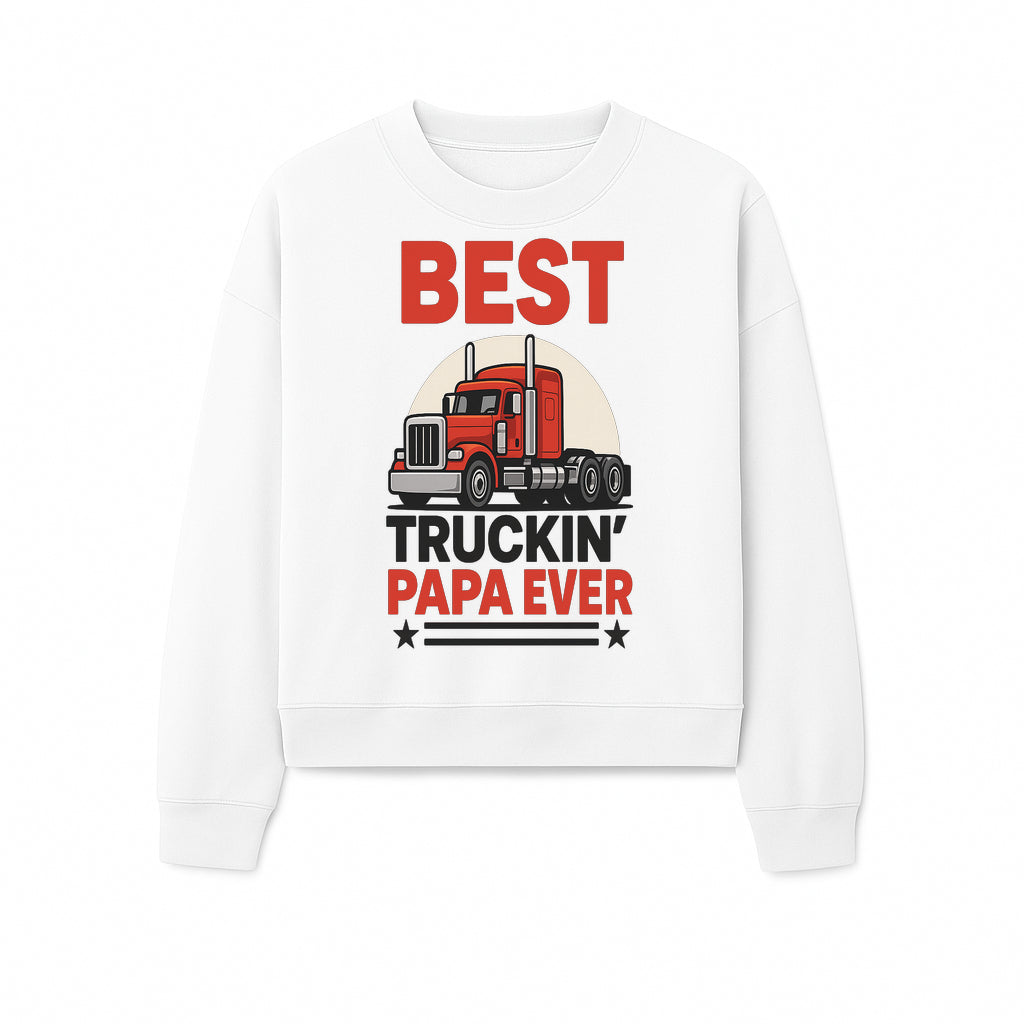 Best Truckin' Papa Ever T-Shirt | Gift for Truck Drivers | Father's Day Apparel | Red Truck Graphic Tee - Sweatshirt 1758556409862.jpg