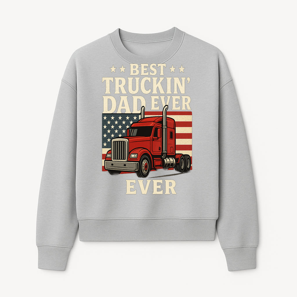 Best Truckin' Dad Ever Retro American Flag T-Shirt, Truck Driver Gift Tee, Father's Day Apparel for Dad - Sweatshirt 1758556409988.jpg
