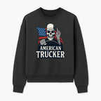 American Trucker Skeleton Graphic Tee - Bold Skull Design with Flag Print for Truck Drivers and Cycling Enthusiasts - Sweatshirt 1758556410117.jpg