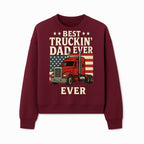 Best Truckin' Dad Ever Retro American Flag T-Shirt, Truck Driver Gift Tee, Father's Day Apparel for Dad - Sweatshirt 1758556410342.jpg