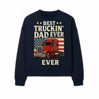 Best Truckin' Dad Ever Retro American Flag T-Shirt, Truck Driver Gift Tee, Father's Day Apparel for Dad - Sweatshirt 1758556410463.jpg
