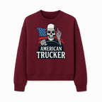 American Trucker Skeleton Graphic Tee - Bold Skull Design with Flag Print for Truck Drivers and Cycling Enthusiasts - Sweatshirt 1758556410861.jpg