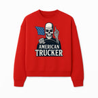 American Trucker Skeleton Graphic Tee - Bold Skull Design with Flag Print for Truck Drivers and Cycling Enthusiasts - Sweatshirt 1758556411092.jpg