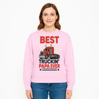 Best Truckin' Papa Ever T-Shirt | Gift for Truck Drivers | Father's Day Apparel | Red Truck Graphic Tee - Sweatshirt 1758556411125.jpg