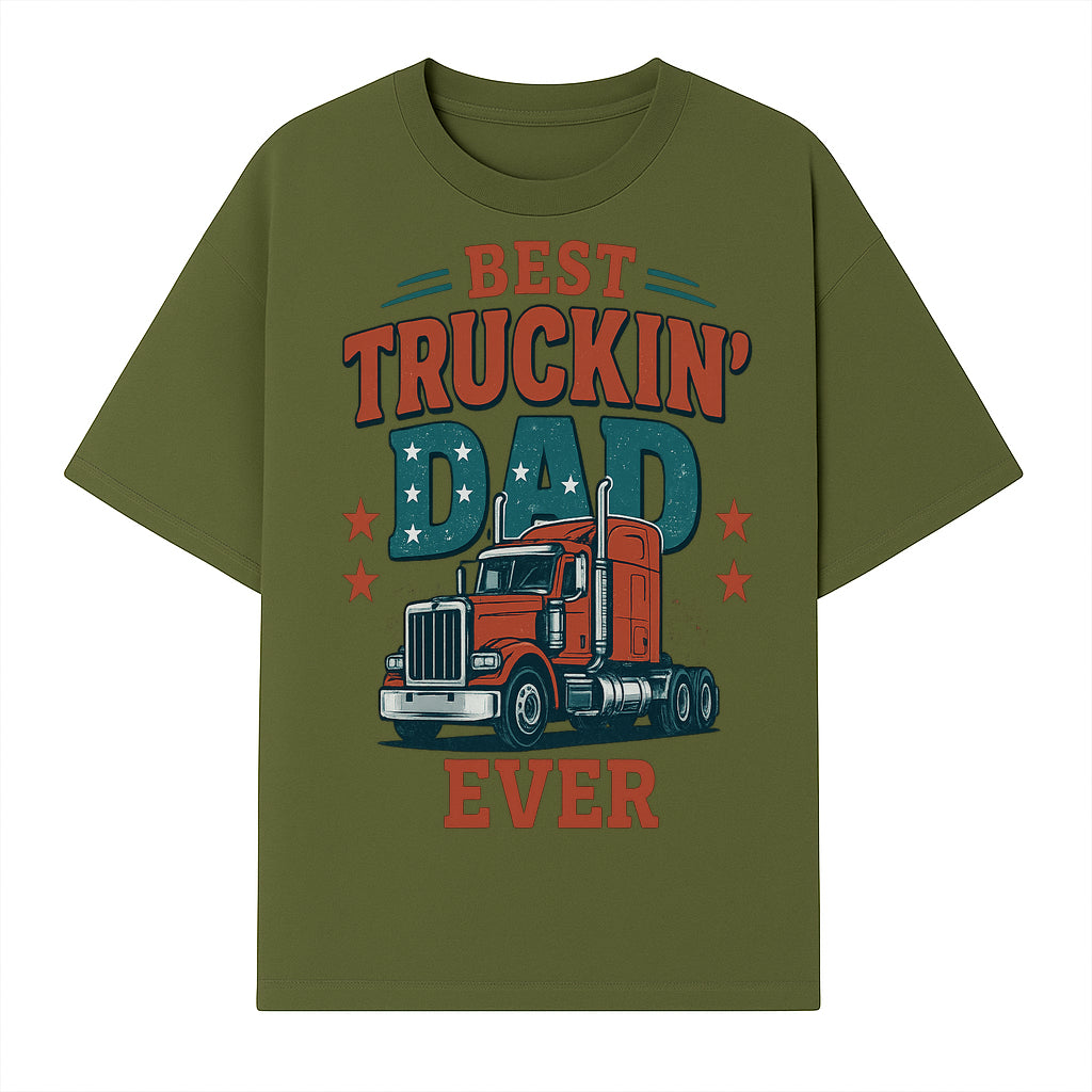 Best Truckin' Dad Ever Vintage Graphic Tee, Truck Driver Gift, Father's Day Apparel, Cool Dad Shirt, Heavy-Duty Design - T-shirt 1758556416036.jpg