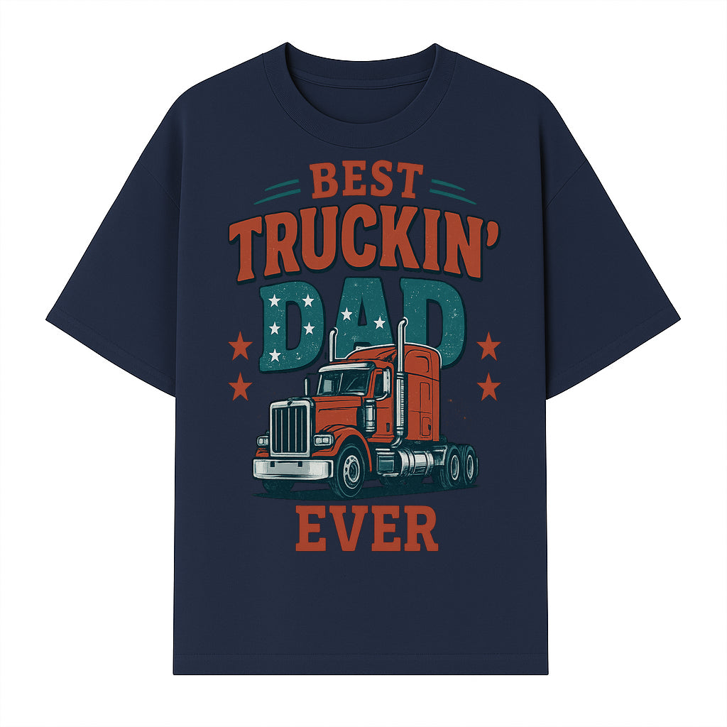 Best Truckin' Dad Ever Vintage Graphic Tee, Truck Driver Gift, Father's Day Apparel, Cool Dad Shirt, Heavy-Duty Design - T-shirt 1758556416712.jpg
