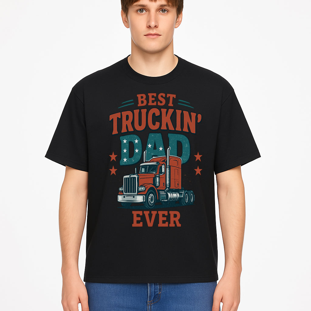 Best Truckin' Dad Ever Vintage Graphic Tee, Truck Driver Gift, Father's Day Apparel, Cool Dad Shirt, Heavy-Duty Design - T-shirt 1758556418135.jpg
