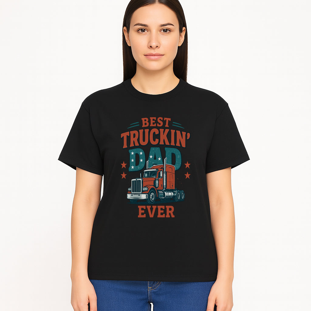 Best Truckin' Dad Ever Vintage Graphic Tee, Truck Driver Gift, Father's Day Apparel, Cool Dad Shirt, Heavy-Duty Design - T-shirt 1758556418273.jpg
