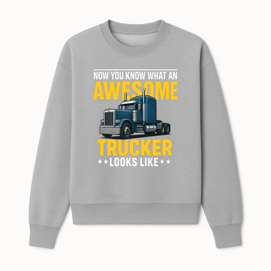 Awesome Trucker Graphic Tee | Perfect Gift for Truck Drivers | Fun Trucking Apparel | Bold Statement Shirt for Truck Lovers - Sweatshirt 1758556419085.jpg
