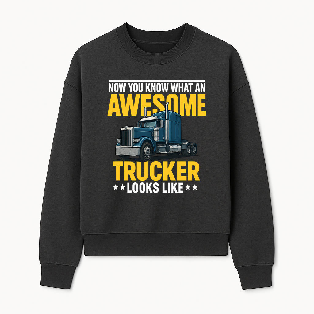 Awesome Trucker Graphic Tee | Perfect Gift for Truck Drivers | Fun Trucking Apparel | Bold Statement Shirt for Truck Lovers - Sweatshirt 1758556419338.jpg