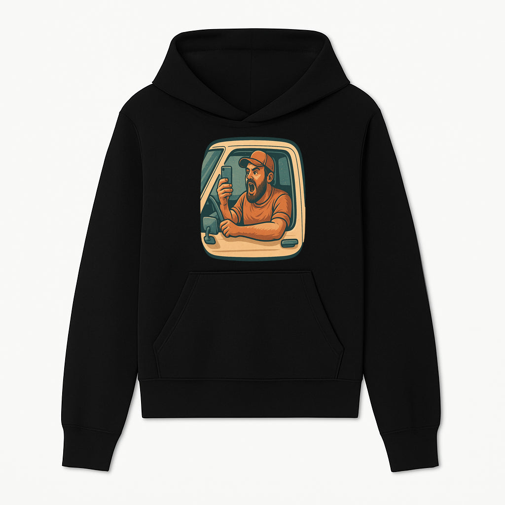 Angry Driver Graphic Tee - Humorous T-Shirt for Car Lovers & Drivers - Vintage Style Angry Man with Phone Design - Hoodie 1758556419886.jpg